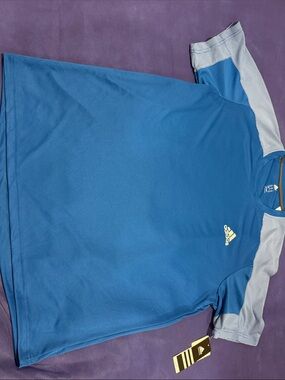 adidas Men's Royal Blue Athletic Short-Sleeve Tee with Light Gray Accents